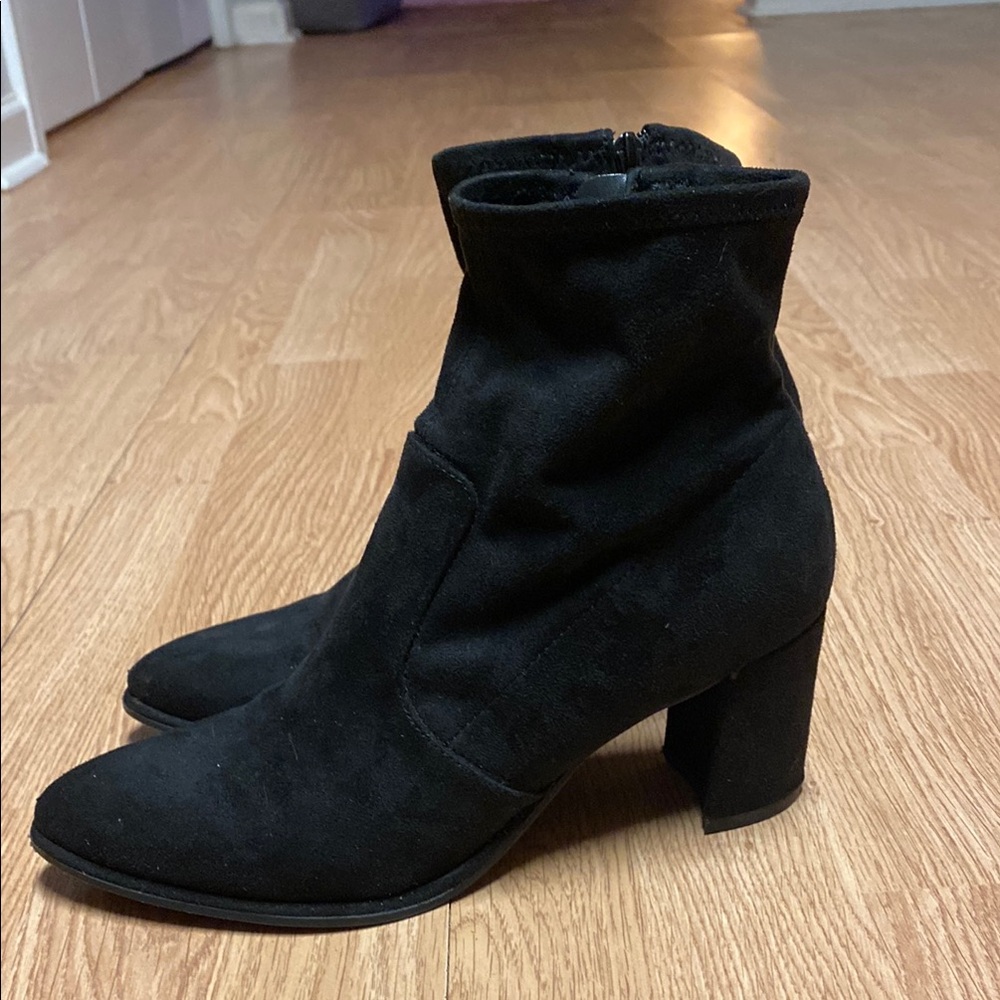 Women's Black Suede Ankle Boots